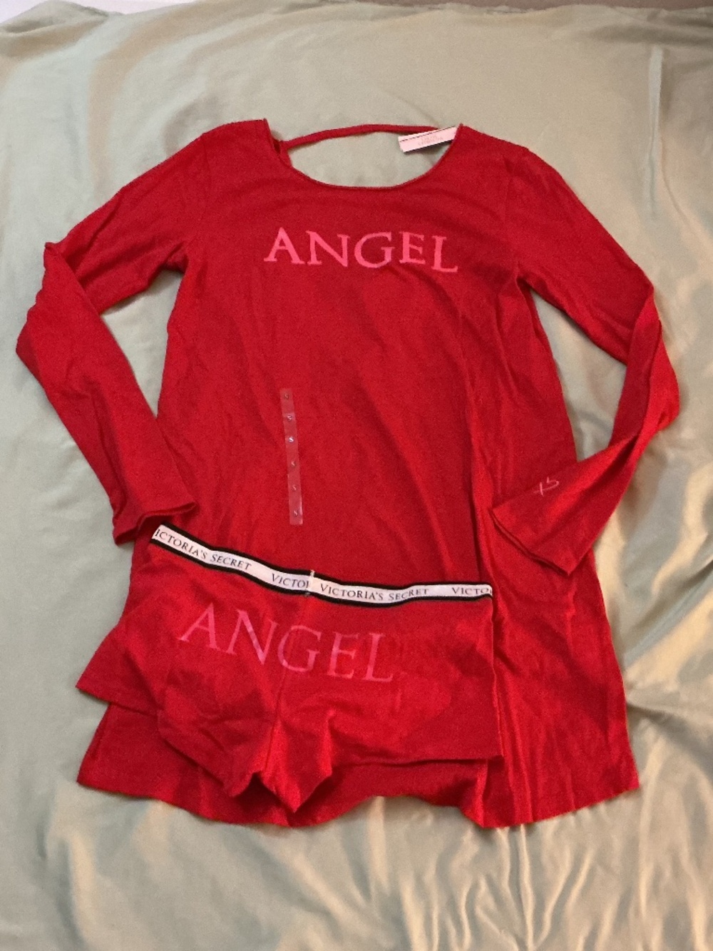 Victoria’s Secret matching long sleeve sleep shirt and boy short panties